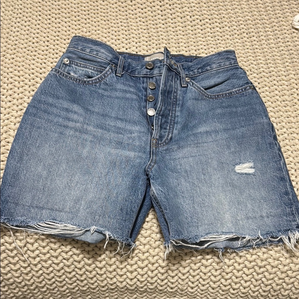 Everlane high waisted denim shorts